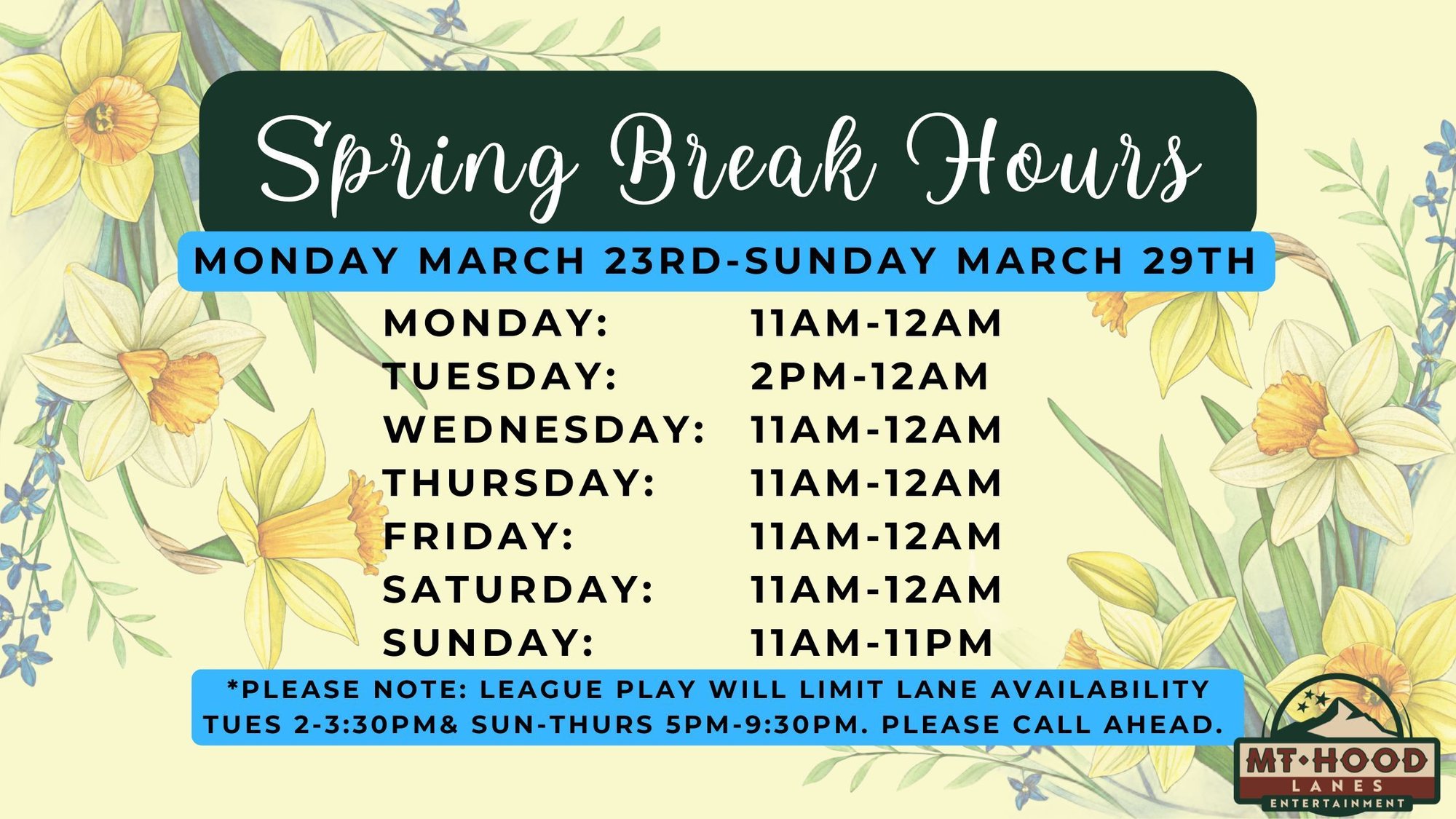 updated spring break hours - YELLOW BACK-jpg
