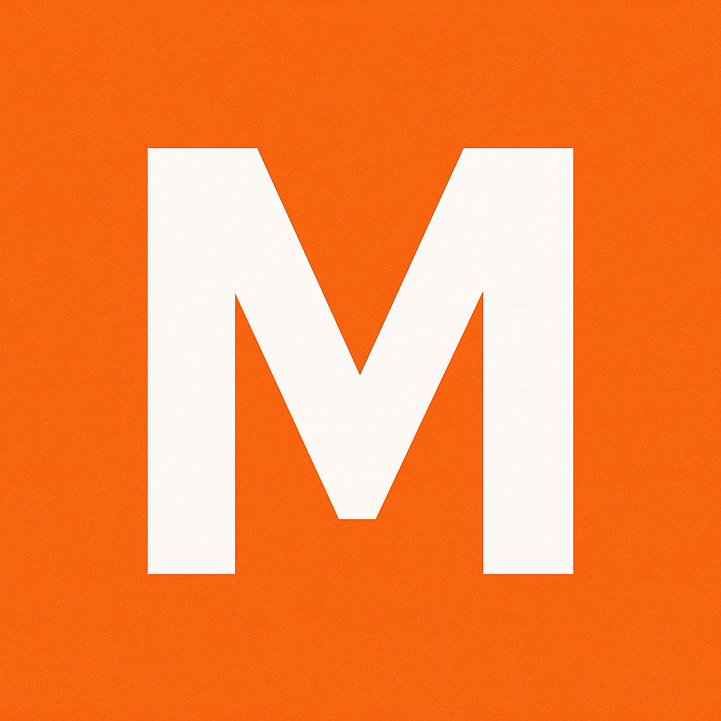 Letter M with orange background-1